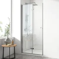 EMKE sprchový kút 75x185cm sklopné dvere rohový vstupný sprchový kút 180º sklopné sklopné dvere 6mm ESG bezpečnostné sklo