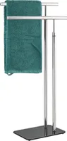bremermann Stand-Handtuchhalter freistehend, 2 Stangen, Edelstahl und Glassockel
