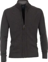 REDMOND Casual Herren Strickjacke Stehkragen Zipper Regular-Fit Anthrazit L