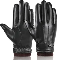 Touchscreen Handschuhe Herren Wasserabweisend Lederhandschuhe Winter Thermo Warm Fahrradhandschuhe