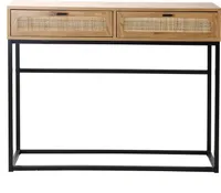 Konsole aus Rattan mit 2 Schubladen - L100cm