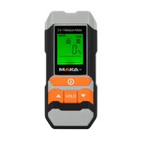 MAKA 2-in-1 Feuchtigkeitsmesser - Geeignet für Alle Baustoffe, Holz, Wände, Putz, Mauerwerk - 5-25 mm Analysetiefe - Inklusive Batterien