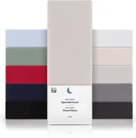 Blumtal Basics Baumwolle Spannbettlaken Mikrofaser 135/140 x 190 cm - 100% Baumwolle Bettlaken,  , bis 25cm Matratzenhöhe, Moonlight Grey - Grau