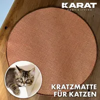 Katzen-Kratzmatte Rund Sisal Kratzteppich für Krallenpflege Terra 120 cm Durchmesser