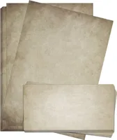 10 x Briefpapier und 10 x Briefumschläge Altes Papier Vintage