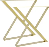 2er Tischbeine Tischgestell Tischkufen Stahl 70x72 cm Industriedesign (Gold)