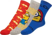 Ponožková súprava Minions 3 ks ponožiek pre deti, veľkosť:23/26