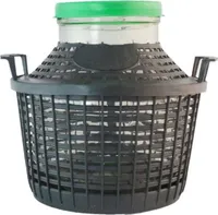 Weithals-Glasballon, Weinballon 5 Liter im Kunststoffkorb