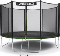Zipro Jump Pro Gartentrampolin mit Außen-Fangnetz Schuhnetz & Leiter 12FT 374 cm