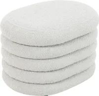 SVITA BLOSSOM Hocker mit Stauraum Sitztruhe Sitzhocker Ottomane Boucle-Polster Weiß