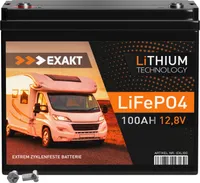 EXAKT LiFePO4 100Ah 12V Lithium Batterie