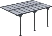 Outsunny Pergola Gartenpavillon 4 x 3 m Pavillon höhenverstellbar Alu Grau