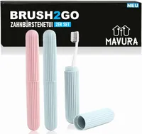 BRUSH2GO Zahnbürsten-Etui Transport- und Aufbewahrungsbox 2er Set