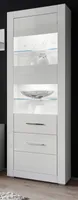 Vitrine "Carrara" weiß Hochglanz Wohn- und Esszimmer Vitrinenschrank 65 x 198 cm