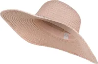 styleBREAKER Damen Strohhut Papierstroh mit Hutband aus Perlen, breite ausgefranste Krempe, Sonnenhut, Schlapphut 04025043