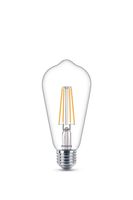 Philips LED Lampe ersetzt 60W, E27 Edisonform ST64, klar, warmweiß, 806 Lumen, nicht dimmbar, 1er Pack