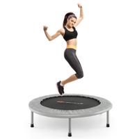 COSTWAY φ97cm mini trampolína, skladacia fitness trampolína, detská trampolína s nosnosťou do 150 kg Sivá