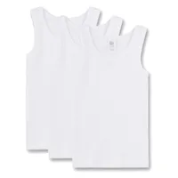 Sanetta Jungen Unterhemd 3er Pack - Shirt ohne Arme, Tank Top, Basic, Organic Cotton Weiß 152