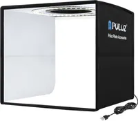 PULUZ Softbox, Softbox Faltbarer Diffusor für Lichtpanel LED-Licht-Softbox Soft Box Set mit 12 Farben Hintergrund Softboxen