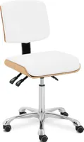 physa Rollhocker mit Lehne - 575 -775 mm - 160 kg - Holzoptik/ Weiß