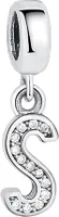 PANDACHARMS Anhänger Charm Buchstabe S, 925er Sterling Silber, passt zu Pandora