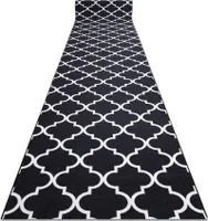 Pogumovaný běhoun TRELLIS Maroko, Jetel, Mříž, 110 cm černá 30350 Černá 110x140 cm