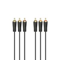 Audio-/Video-Kabel, 3 Cinch-Stecker - 3 Cinch-Stecker, vergoldet, 1,5