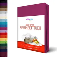 Jersey TOPPER Spannbettlaken 90x200 - 100x200cm Boxspringbett Spannbetttuch 100% Baumwolle, in Farbe: Pink