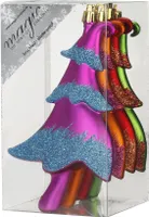 Christbaumschmuck Tannenbäume 14cm Kunststoff 4er Set - Mille Fiori