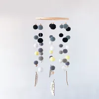 Mobiles Windspiel für Babybett, Rasselspielzeug, Hängende Glocke für das Kinderzimmer, Holzornament, Geschenk für Baby (GJ2)