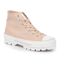 Wysokie Materiałowe Trampki Na Platformie Big Star LL274157 Nude 37