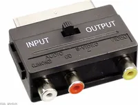 Adapter Scart, wtyczka przełączana na 3x cinch