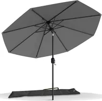 VOUNOT® Sonnenschirm für Balkon, 270 cm, Knickbarer Balkonschirm mit Schutzhülle, Grau