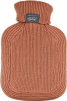 Fashy Wärmflasche 2,0 L mit Rollkragen Strickbezug braun