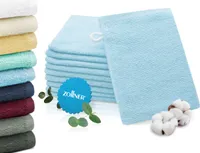 10er-Set Waschhandschuhe, Baumwolle, 16x21 cm, 400g/qm, hellblau