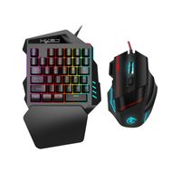 INF Einhändige Gaming-Tastatur, Tastenfeld, Maus, Unterstützung für die Handballenauflage mit RGB-Hintergrundbeleuchtung