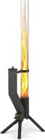 GARDENFLARE Feuerrohr – Edelstahl Feuersäule und Pelletfackel – Gartenkamin-Alternative für Terrasse und Garten (schwarz pulverbeschichtet)
