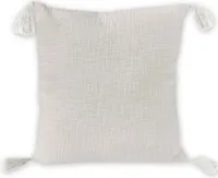 nielsen HOME Kissenbezug Zoe, 45x45 cm, Weiß, Baumwolle, Quasten, Bommel