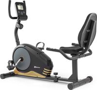 Hop-Sport Root Liege-Ergometer - Liegeheimtrainer mit Handpulssensoren, 9,5 kg Schwungmasse, 8 Widerstandsstufen - Sitzergometer max. Benutzergewicht 120 kg golden