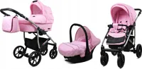 BabyLux® Qbaro | 3in1 Kinderwagen Bambimo | Sweet Pink | Kombikinderwagen | Kinderwagenset | Buggy +