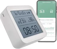 EMOS GoSmart - Smart Home Thermometer mit App - Zigbee - LED-Display, WiFi Uhr, °C/°F umschaltbar, inkl. Batterie - Google, Alexa kompatibel , EGS0101