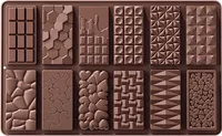 2-in-1 Schokoladenform Silikon Schokoladentafel Form Pralinenförmchen Extra Tief Schokolade Form für Schokolade Praline Süßigkeiten