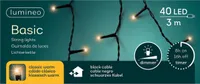 Lumineo LED Lichterkette Basic 300 cm 40 Lichter classic warm mit Dimmer & Timer