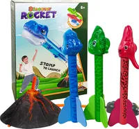 Dinosaurier-Raketenwerfer für Kinder, Dinosaurier-Spielzeug für Kinder von 3–8 Jahren, Stampfstart bis zu 30 m, Geschenk für Jungen, Mädchen