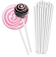 Zenker Patisserie Cake-Pops-Sticks, 48er Set, Lollipop, Kuchen am Stiel, Kunststoff, Weiß, L 13.5 cm, 7712