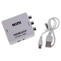 vhbw HDMI auf Cinch Adapter - 3RCA AV Composite Audio Video Converter Weiß