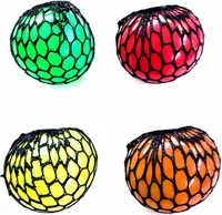 4x Quetschball im Netz Stressball Anti Stress Ball Knautschball Knetball