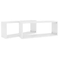 vidaXL Würfelregale 2 Stk. Hochglanz-Weiß 60x15x23 cm Holzwerkstoff