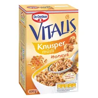 Dr. Oetker Vitalis chrumkavé müsli Med s medom a pšeničnými lupienkami 600g