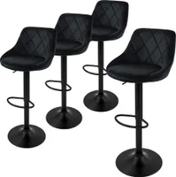 ML-Design 4er Set Barhocker Tresenhocker  360° drehbar, Gepolsterter Barstuhl mit Rückenlehne und Fußstütze, 62-82 cm